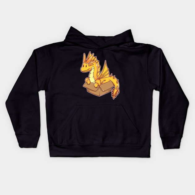 Golden Dragon In A Box Kids Hoodie by MimicGaming